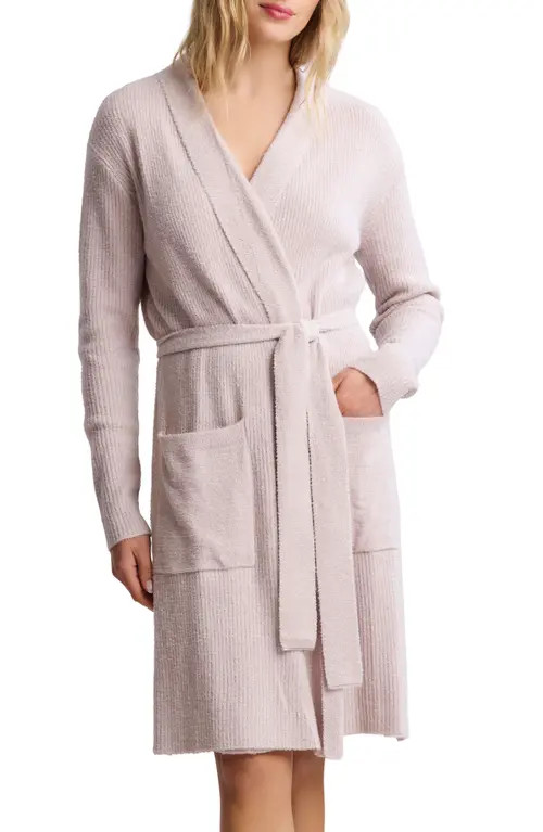 barefoot dreams CozyChic™ Lite® Ribbed Robe in Faded Rose-Pearl at Nordstrom, Size Small | Nordstrom