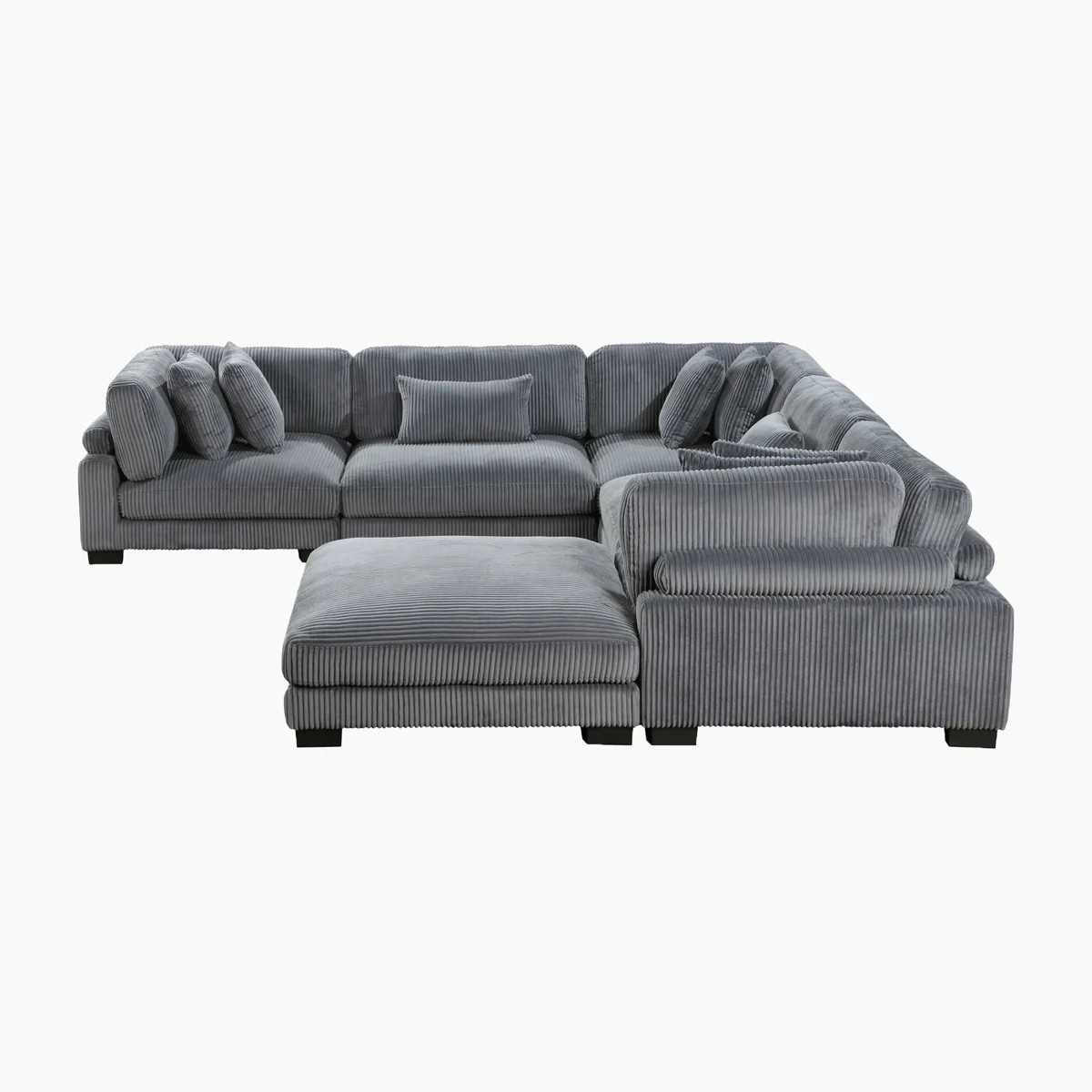 This modern 135'' L-shaped, deep seating corner sectional has a seat for everyone. Its modular de... | Wayfair North America