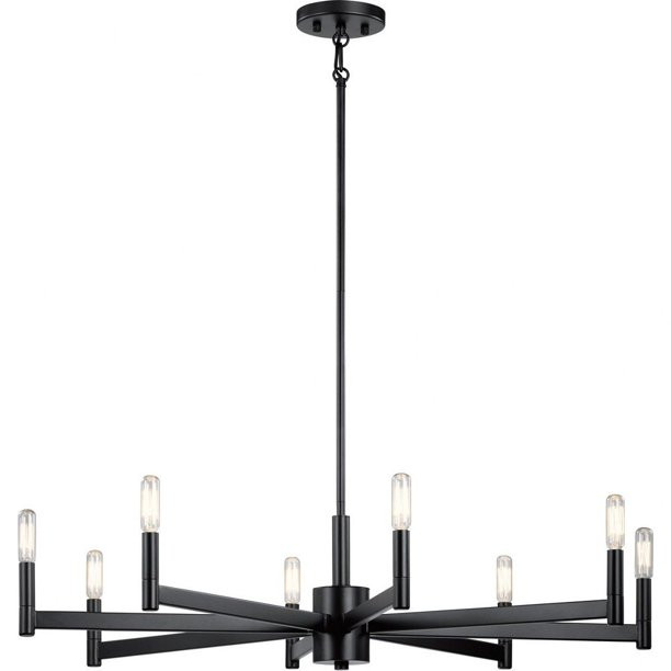 Mid Century Modern Farmhouse Eight Light Chandelier-Black Finish Bailey Street Home 147-Bel-41873... | Walmart (US)
