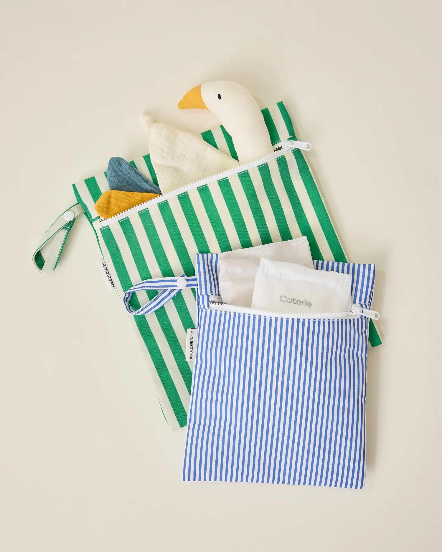 Wet/Dry Bag 2-Piece Set | Blue & Rust Stripe - Storq by Kindred Bravely | Kindred Bravely