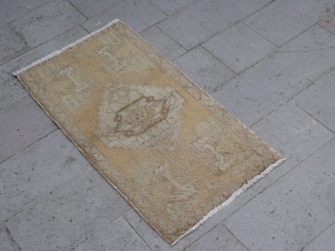 OUSHAK DOORMAT Rug-oushak Rug-neutral Color Doormat-neutral Colour Doormat-turkish Oushak Rug-vin... | Etsy (US)