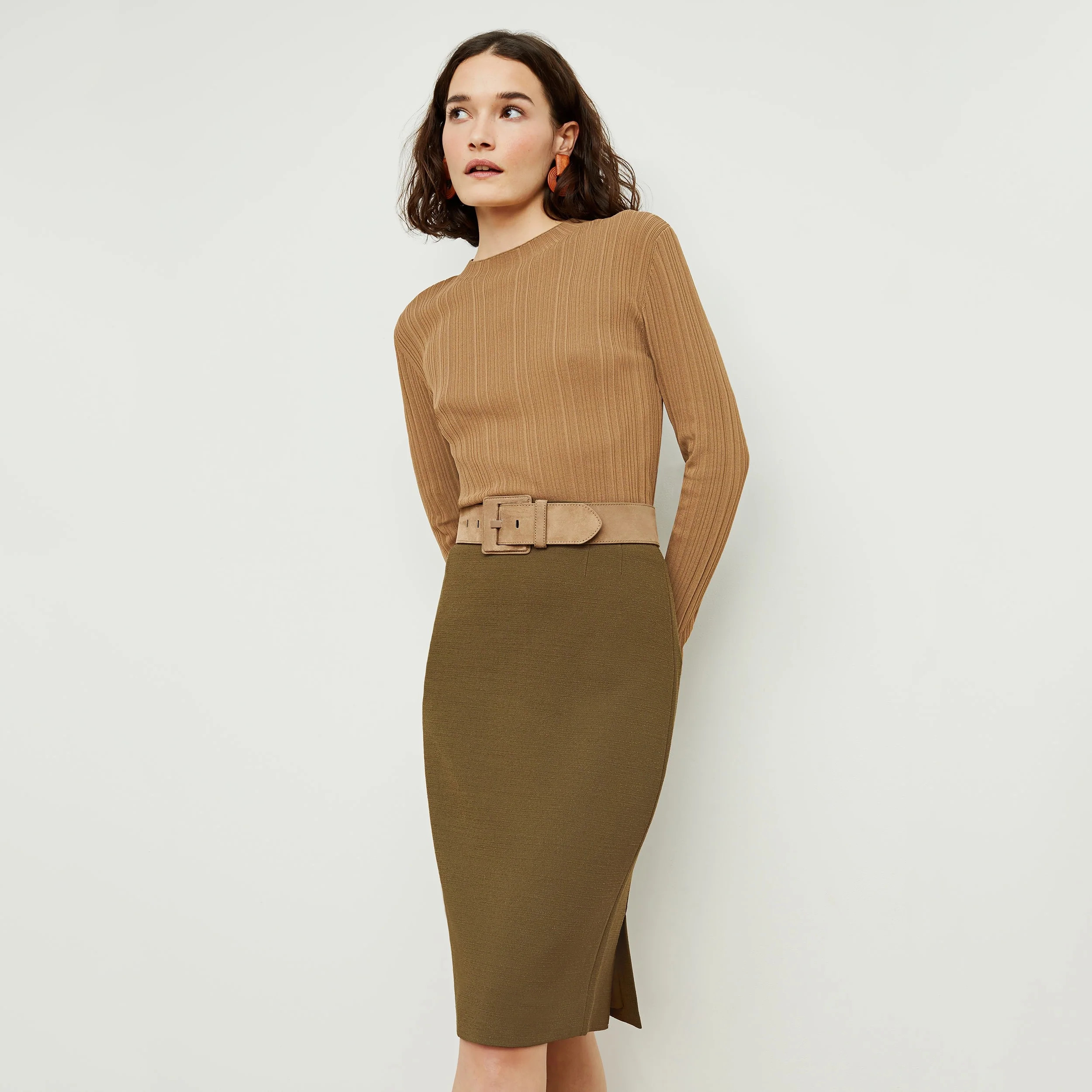 Cobble Hill Skirt - Slubbed Weave :: Safari | MM LaFleur
