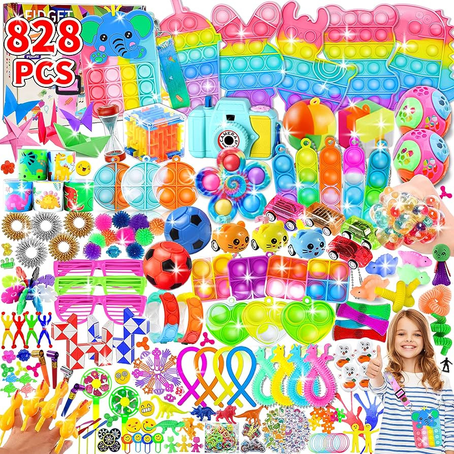 828pcs Party Favors for Kids, Fidget Toys Pack, Stocking Stuffers, Fidget Toys Bulk, Birthday Gif... | Amazon (US)