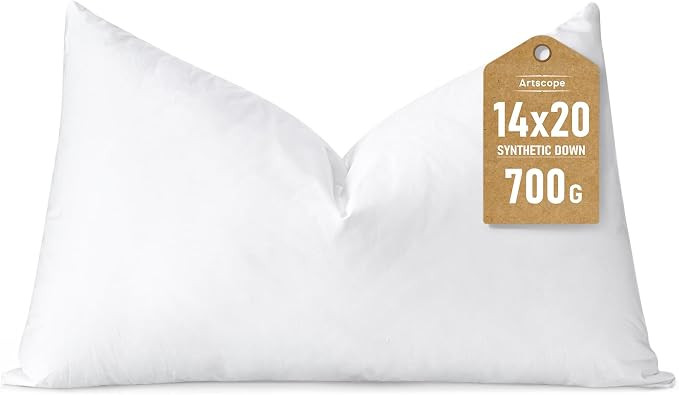 Artscope Synthetic Down Lumbar Pillow Insert, 14x20 Down Alternative Throw Pillow Insert. Ultra S... | Amazon (US)
