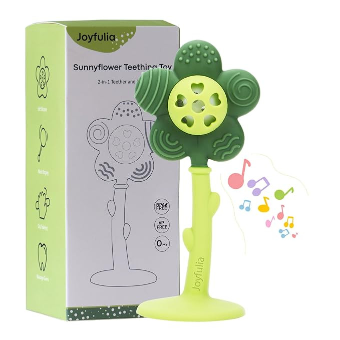 Baby Teething Toys and Rattle 2-in-1 for Babies 0-6 6-12 Months, Food Grade Silicone Teethers for... | Amazon (US)