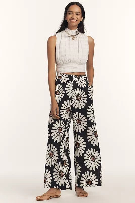 Farm Rio x Anthropologie Linen Blend Daisy Wide-Leg Pants | Anthropologie (US)