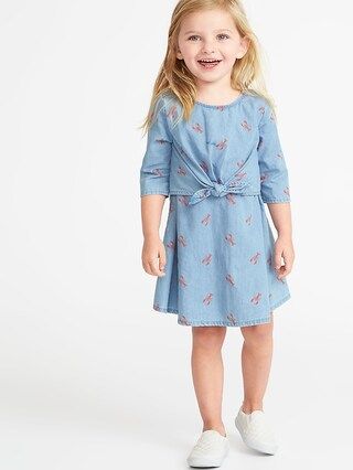 Lobster-Print Tie-Front Dress for Toddler Girls | Old Navy US