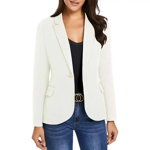 luvamia Womens Business Casual Blazer Work Office Coats Pocket Back Slit Jacket Suit, Size S-2XL | Walmart (US)