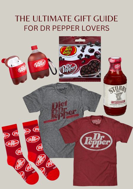 The ultimate gift guide for the Dr Pepper lover in your life! 

Dr Pepper merch, gifts for him, gifts for her

#LTKGiftGuide #LTKfindsunder50