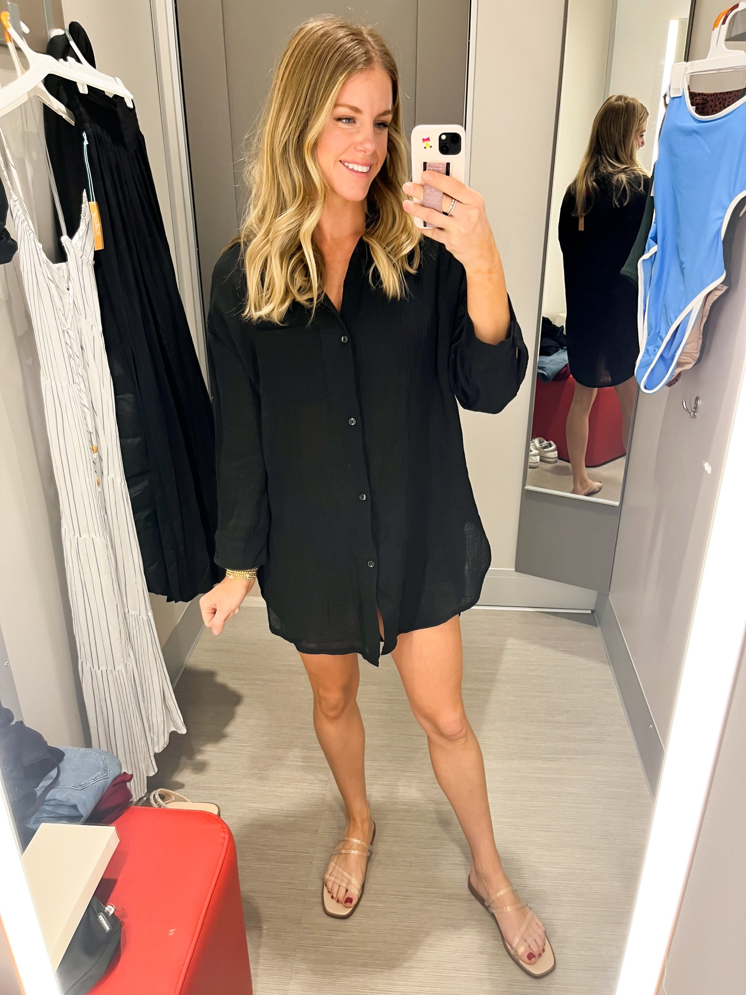 Super cute button down coverup! Wearing size small 

#LTKunder50 #LTKswim #LTKSeasonal