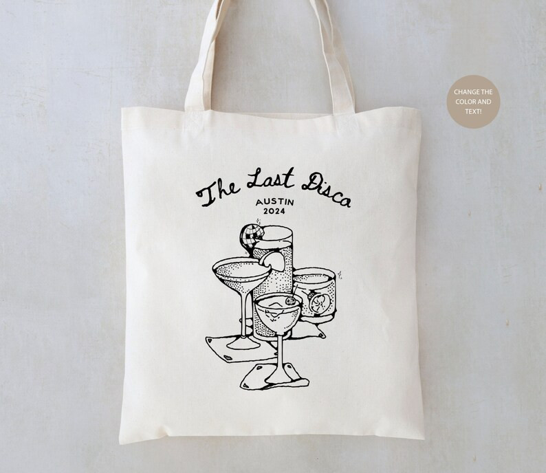 The Disco Bach Club Bridesmaid Tote Disco Bachelorette Bridesmaid Favors Bachelorette Party Favor... | Etsy (US)