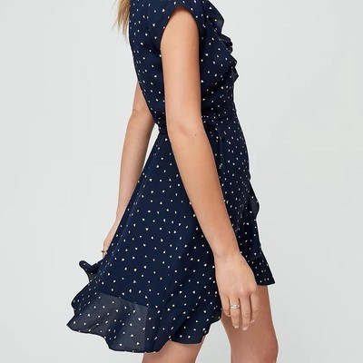 Realisation Par Alexandra Wrap Dress Navy Blue Wrap Sleeveless Stars Silk Size S  | eBay | eBay UK