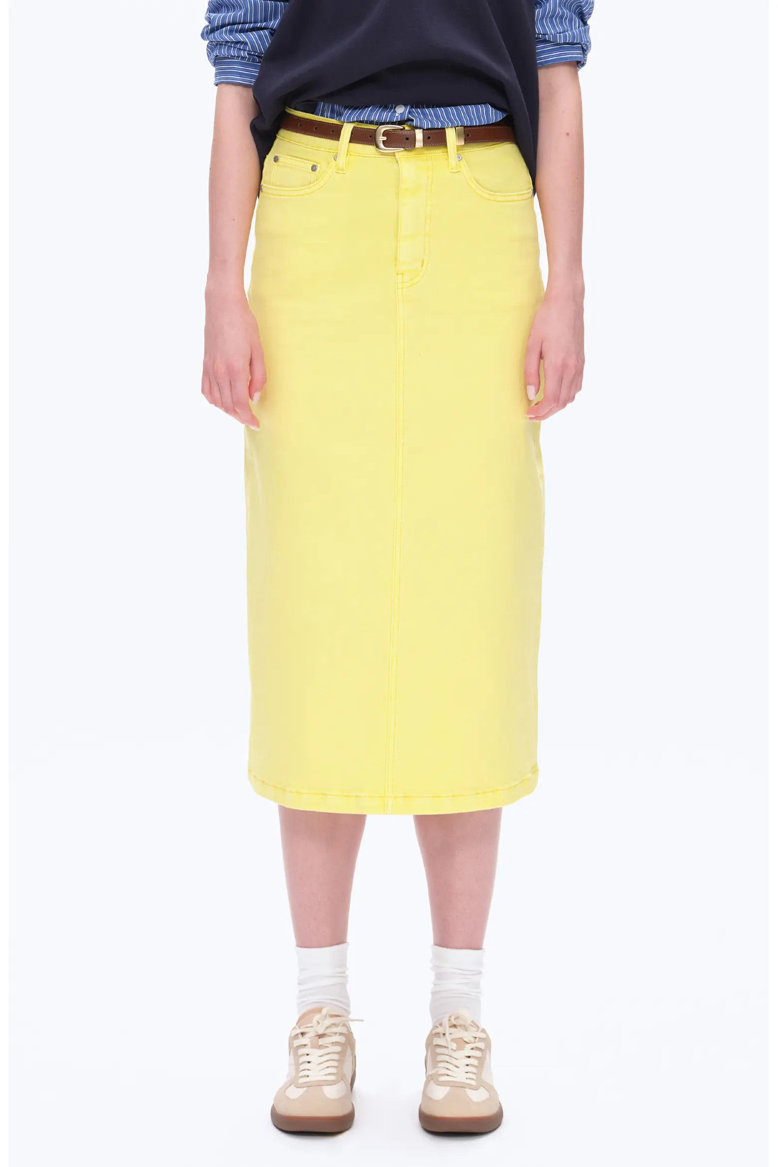 Bayeas Slit Hem Denim Midi Skirt (Women) | Nordstrom | Nordstrom