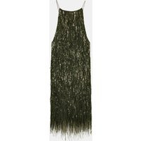 Zara - Zw Collection Fringed Sequin Dress - Green - L - Woman | Zara US