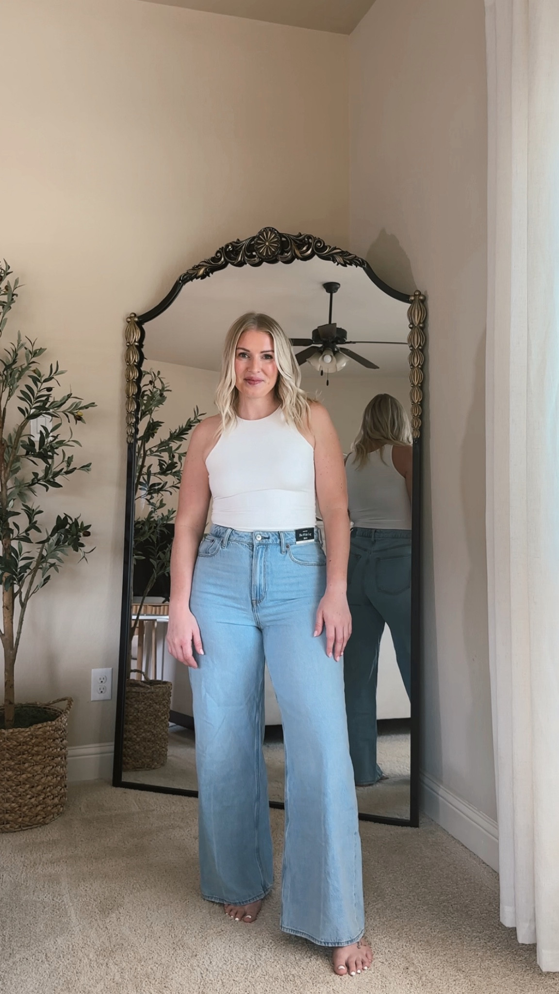 Abercrombie jeans & a sale! The full review video is on my IG @blairannn. Use code DENIMAF for an extra 15% off your order! All jeans come out to under $60!! This weekend only. 
.
I’m wearing the curve love style in all of them, always! 
1st pair (loose): 29 in regular denim, 28 in black
2nd pair (wide leg): 28
3rd pair (90s relaxed): wearing a 28/ could do a 29 also
4th pair: wearing a 28 (did not fit at all! Too small)
.
My measurements:
5’6 
~158 lbs
44” hips
29” waist 

#LTKxAF #LTKSaleAlert #LTKFindsUnder100