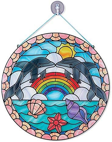 Melissa & Doug Stained Glass Made Easy Craft Kit: Dolphins - 180+ Stickers | Amazon (US)