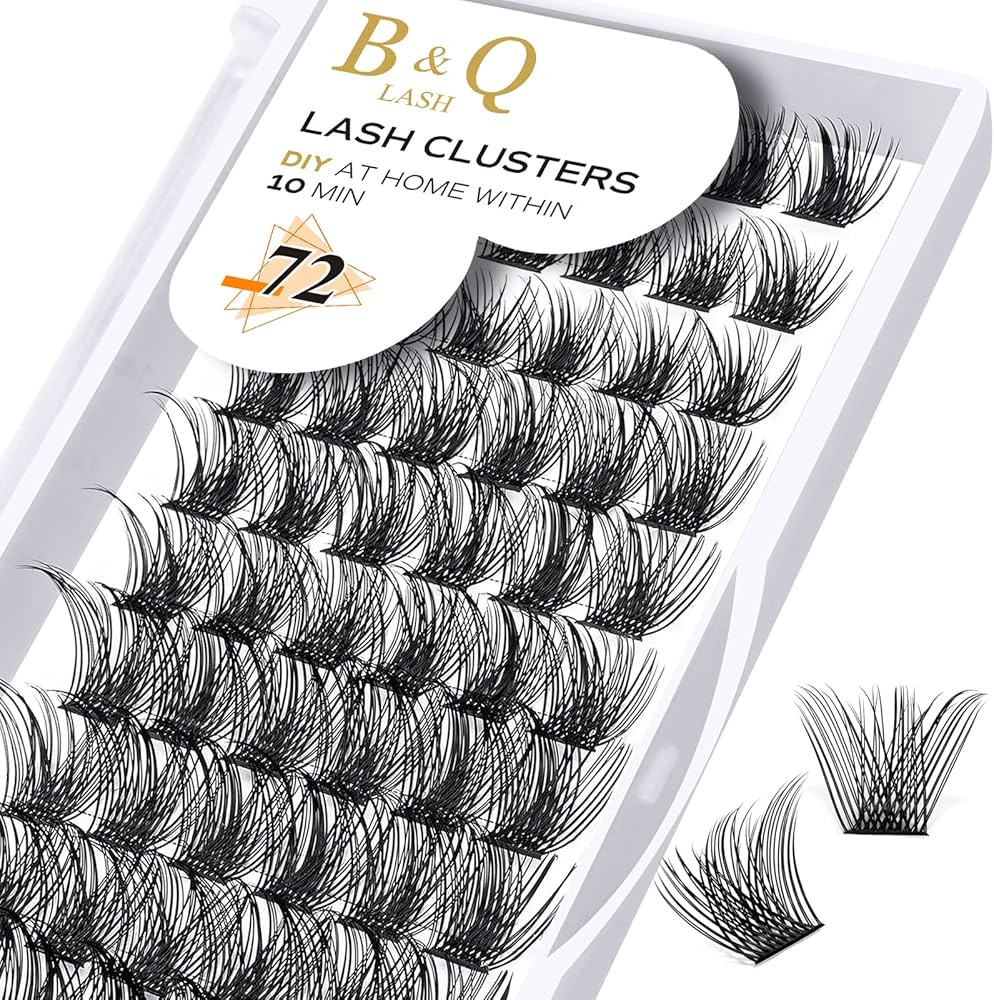 B&Q Natural Lash Clusters Wispy B02, Eyelash Clusters 72PCS Cluster Eyelash Extensions, D Curl La... | Amazon (US)