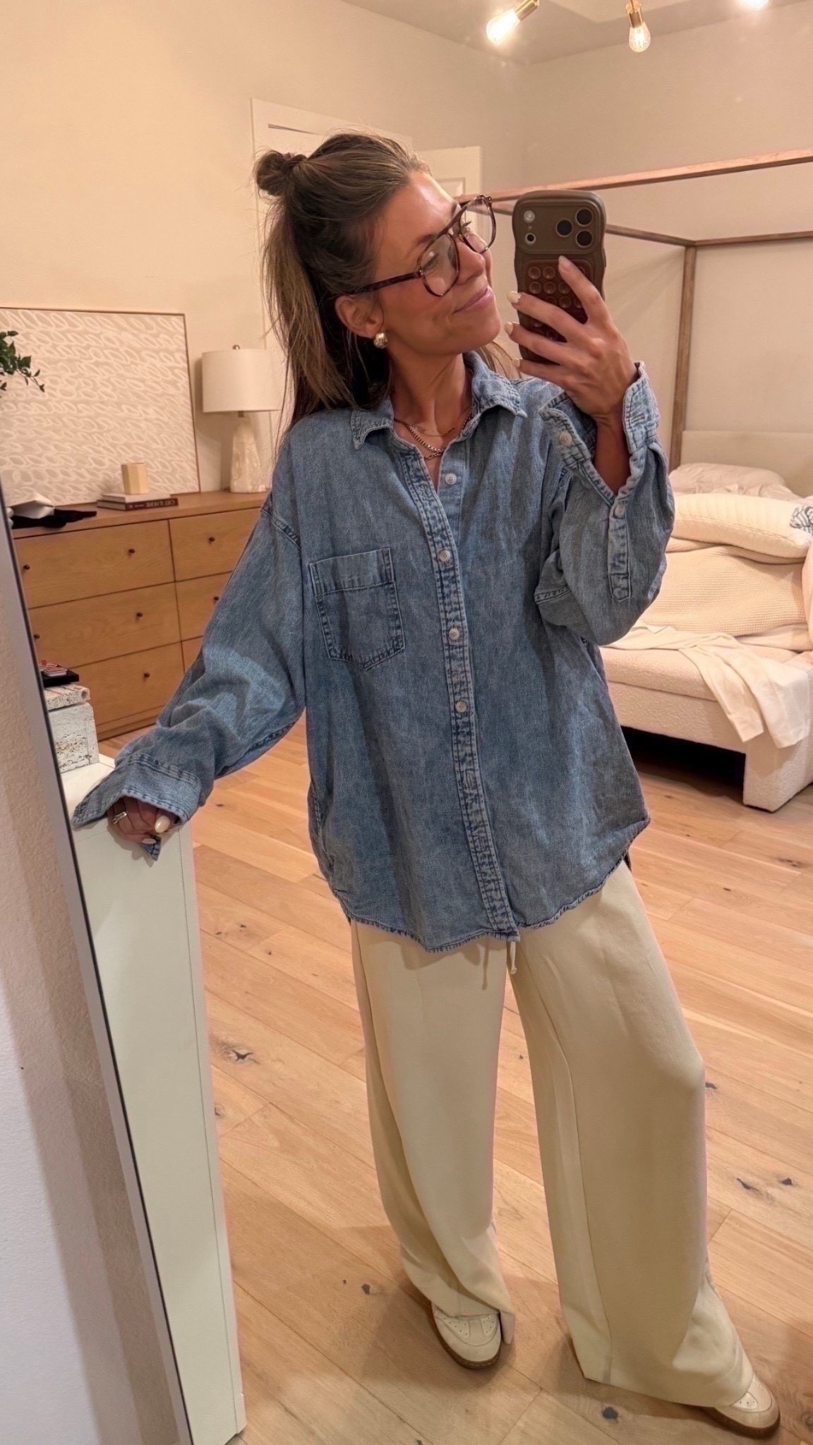 OOTD for Dylan’s soccer game! Oversized denim shirt (my most worn - Aritzia size medium) and an Aritzia lodge pant look for less from target! Strap sneakers target

#LTKgrwm #LTKdayinmylife #LTKootd