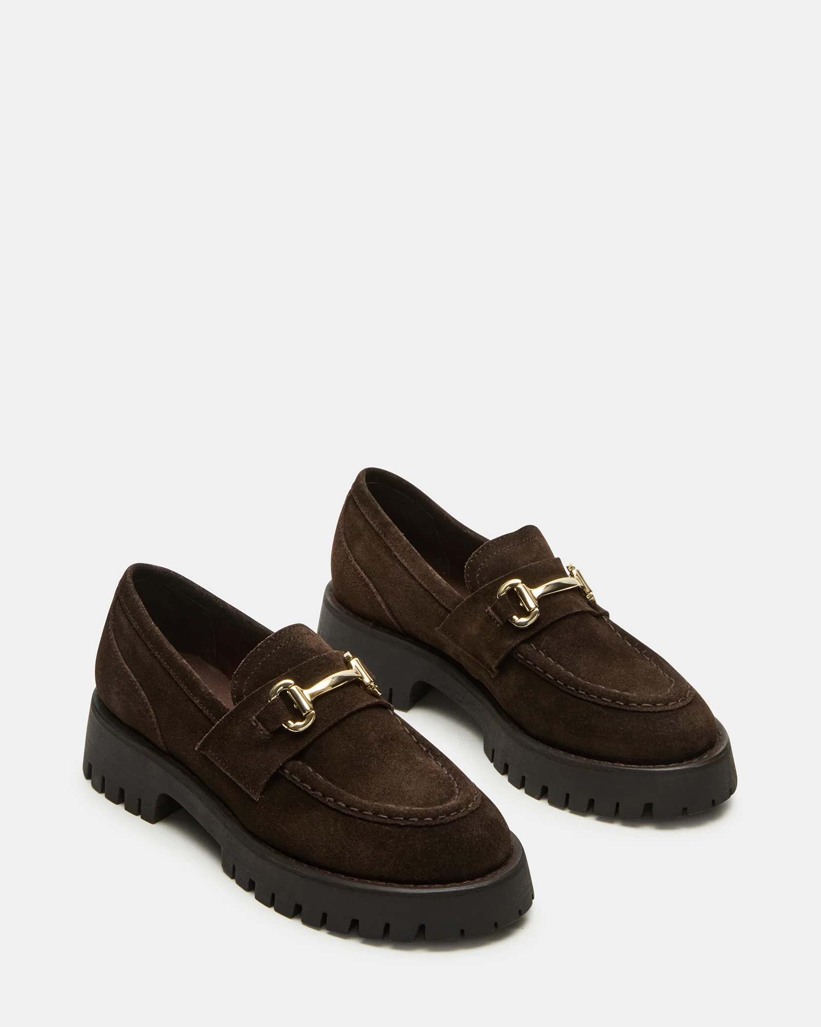 LANDO Brown Suede Lug Women's Loafer | Steve Madden (US)