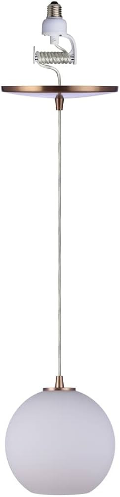 Worth Home Products Instant Pendant Recessed Light Conversion Kit with Milk Glass Globe Shade Tra... | Amazon (US)