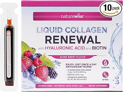 NatureWise Hydrolyzed Liquid Collagen for Women & Men 4000mg - High Absorption, Type 1 & 3 Peptid... | Amazon (US)