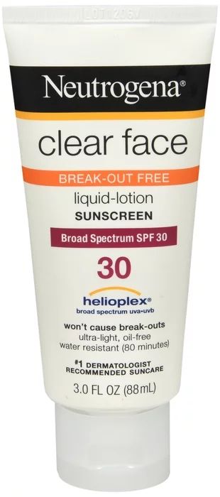 Neutrogena Clear Face Liquid Lotion Sunscreen For Acne-Prone Skin, Broad Spectrum Spf 30, 3 Fl. O... | Walmart (US)