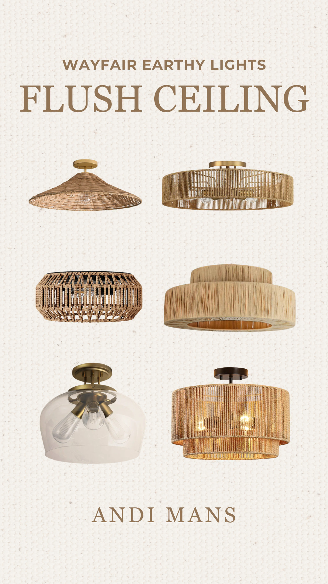Wayfair earthy lights flush ceiling options for your neutral or modern organic home! 

 #LTKHome #LTKSaleAlert