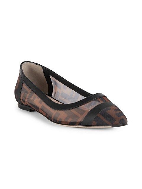 Leather-Trimmed Mesh Flats | Saks Fifth Avenue