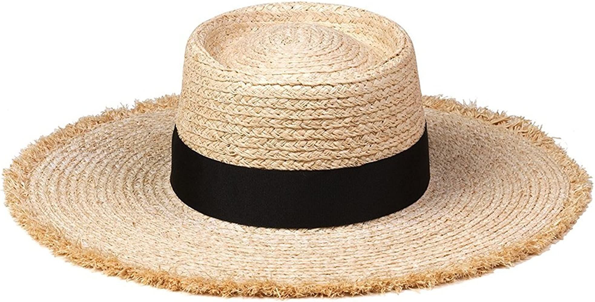 Lack of Color Women's Ventura Raffia Straw Wide-Brimmed Boater Hat | Amazon (US)
