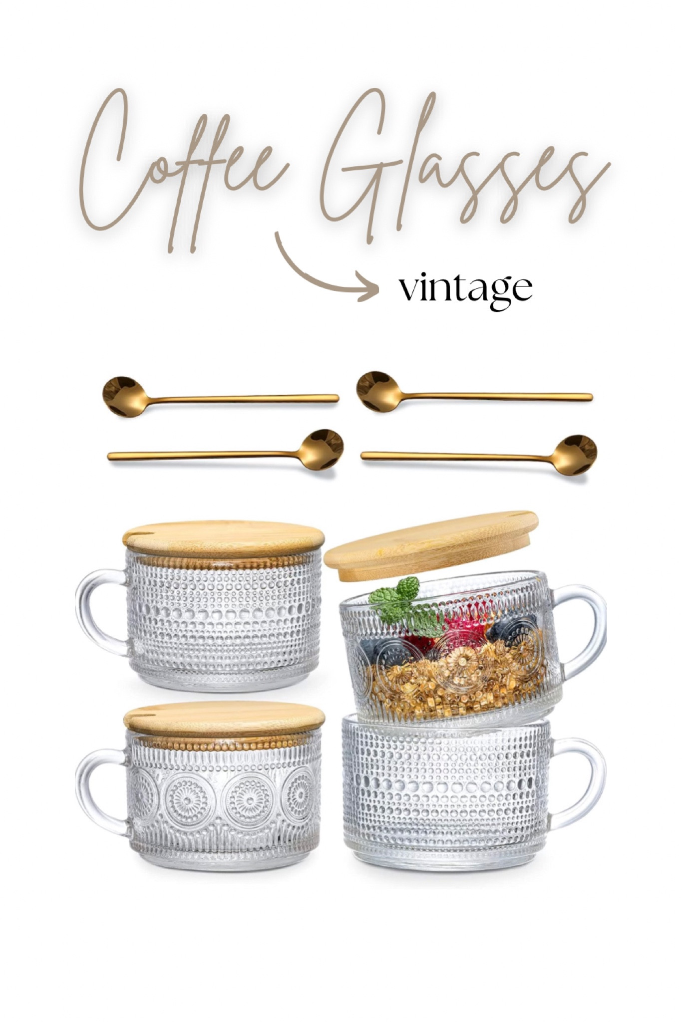 Here are some practical, but cute home coffee bar accessories! Grab these Vintage coffee glasses for your cappuccino, latte, tea or breakfast oatmeal!

#LTKhome #LTKU #LTKFind
