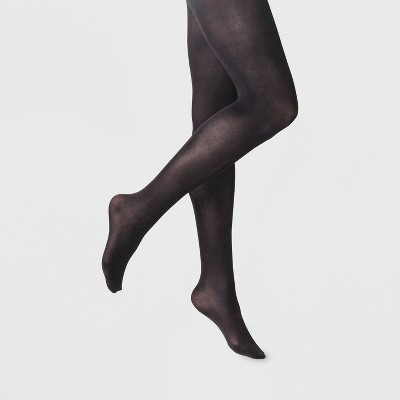 Women's 50D Opaque Control Top Tights - A New Day™ Black L/XL: High Waisted, Solid Pattern, Nylon-Spandex Blend | Target