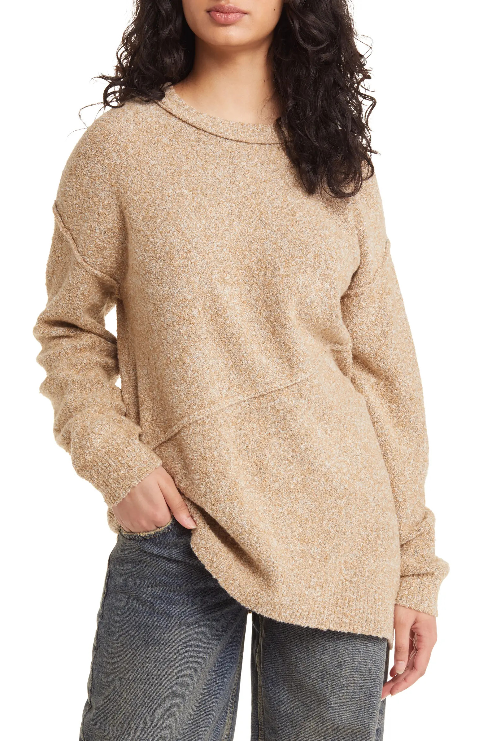Asymmetric Hem Bouclé Sweater | Nordstrom