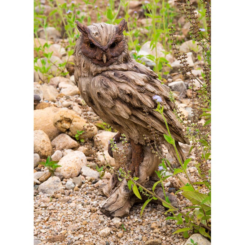 Driftwood Eagle Owl On Stump Statue | Wayfair North America