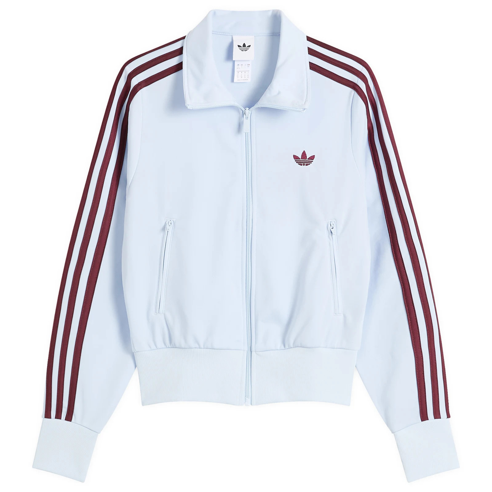 Adidas Women's Classic Firebird Tracktop in Crystal Sky/Maroon, Size Medium | END. Clothing