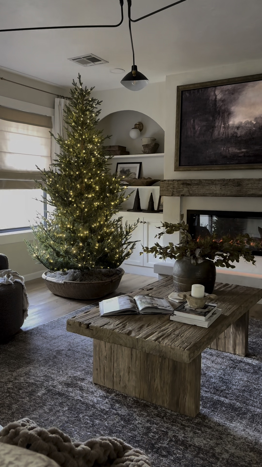 The most realistic Christmas tree. It has multiple light settings. Only clear lights. Norway spruce 7.5’ is what I have. I used this vintage harvest basket with 5 packages of moss for my skirt  

#LTKVideo #LTKHoliday #LTKHome