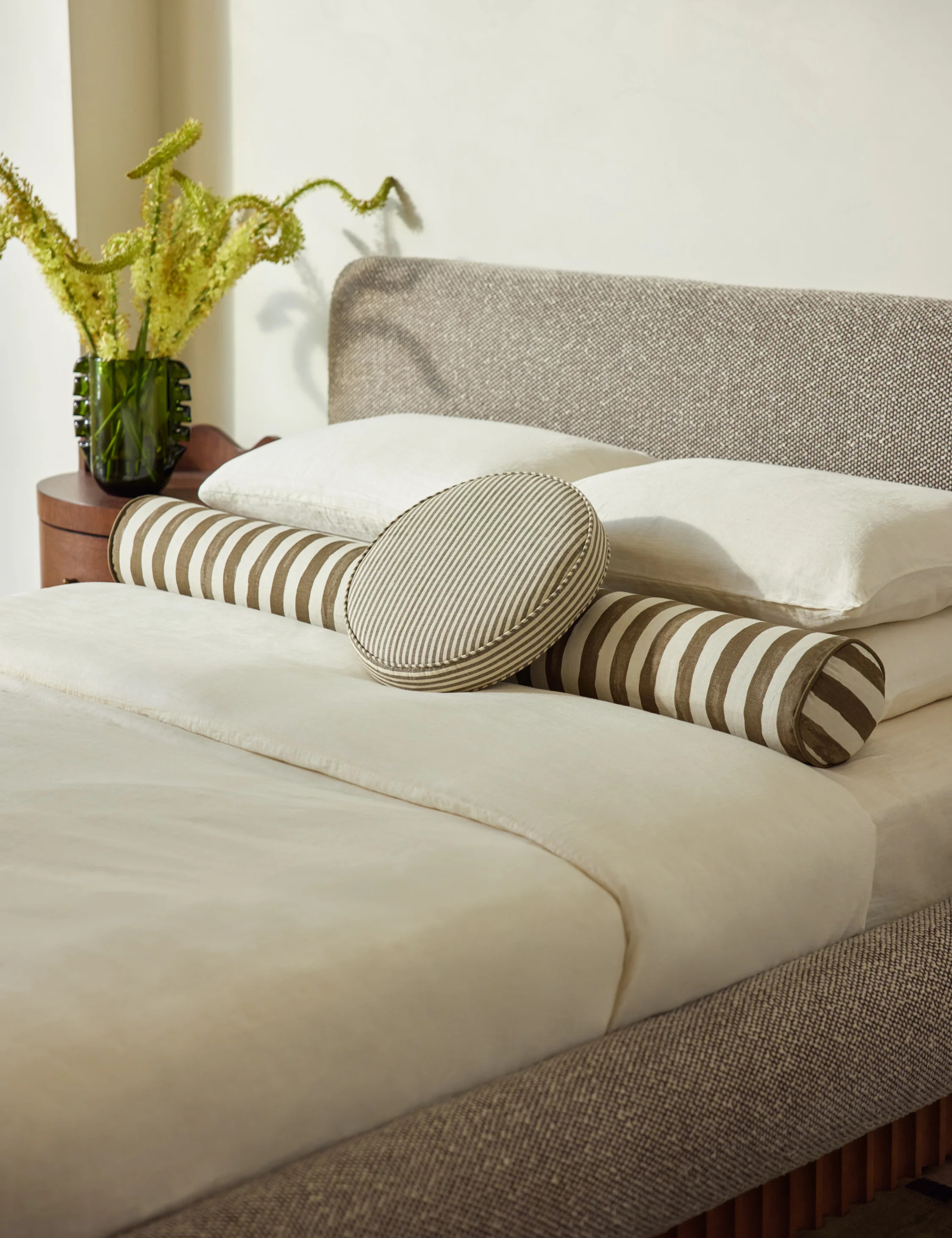 Painterly Stripe Linen Long Bolster Pillow by Sarah Sherman Samuel | Lulu and Georgia 