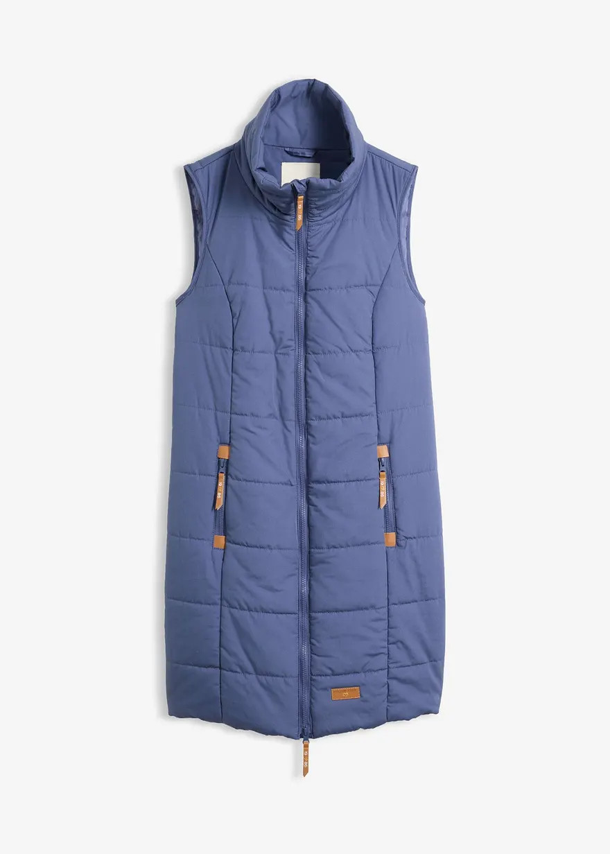 Praktische, wattierte Longweste mit Stehkragen - blau | bonprix | Bonprix DE