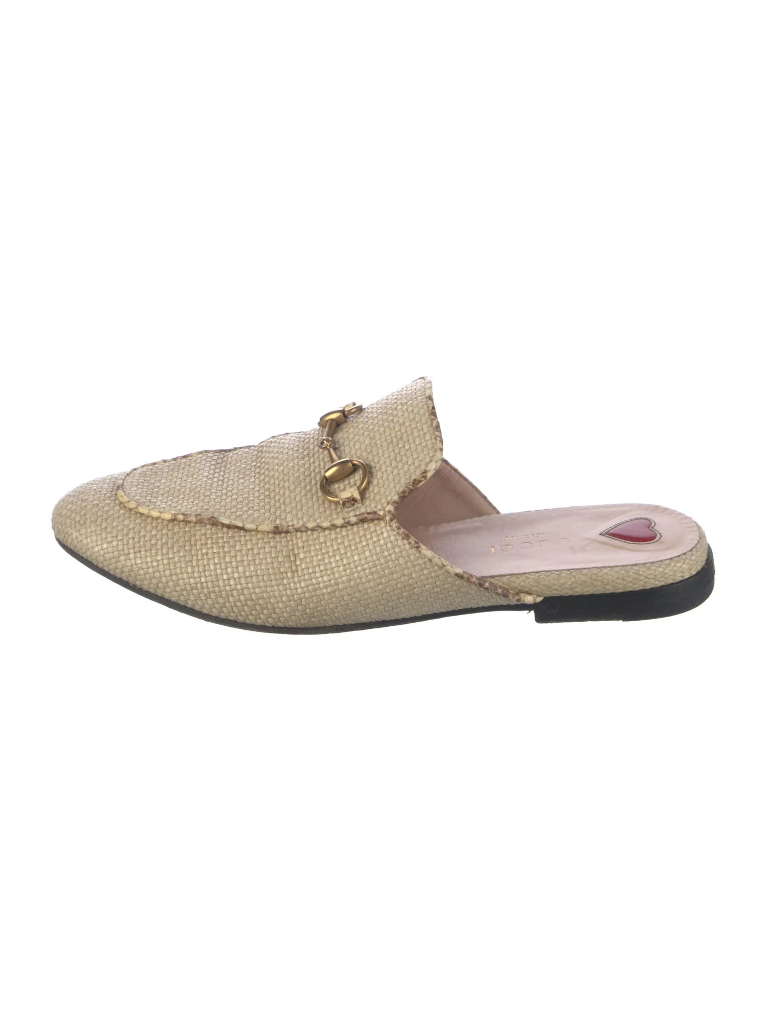 Gucci Horsebit Accent Raffia Mules | The RealReal