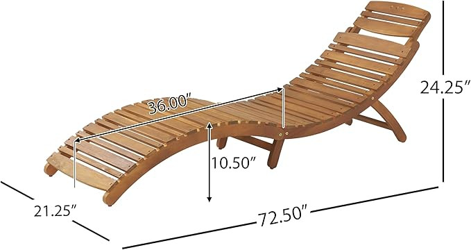 Christopher Knight Home Viola Outdoor Chaise Lounge Chair, Patio Acacia Wood Chaise Lounge Outdoo... | Amazon (US)