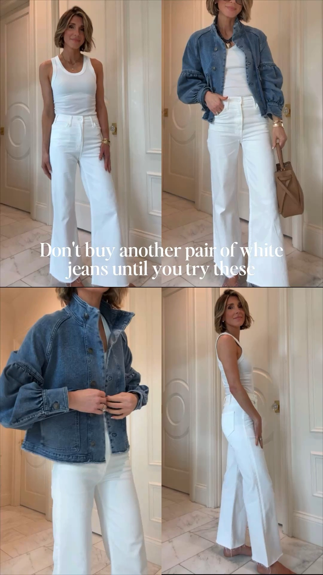 One of my favorite pairs of Mother jeans in a white wash for spring/summer. The fit is perfection. I'm 5'7 and wearing my true size 25 these fit tts 