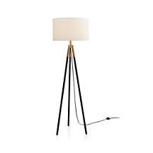 Hyde Brass and Bronze Metal Tripod Floor Lamp + Reviews | Crate and Barrel | Crate & Barrel