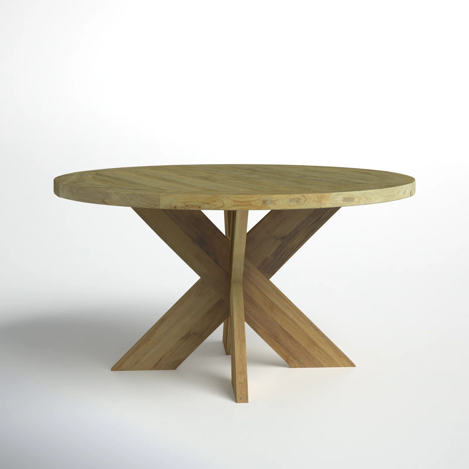 Morones Round Outdoor Dining Table in Solid Reclaimed Teak | Birch Lane