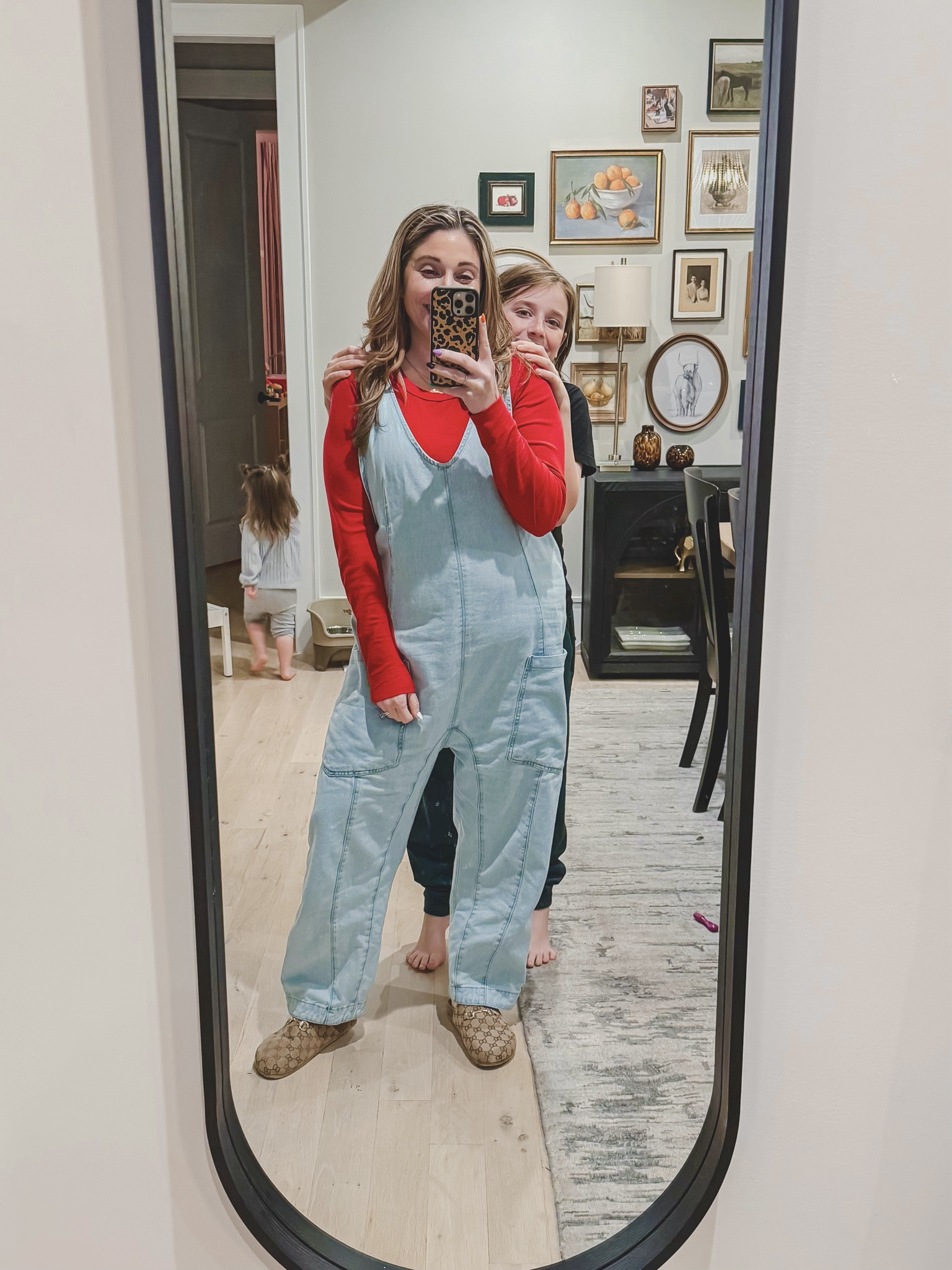 What I wore for a day out and about. These  overalls are the perfect piece for days where you want nothing to touch your belly! Super comfortable and still cute! Overalls XL / Ribbed tee L / Slides tts 

#LTKmomlife #LTKootd #LTKMidsize