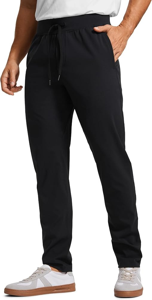 CRZ YOGA 4-Way Stretch Athletic Pants for Men 30" - Workout Lounge Casual Work Jogger with Zip Po... | Amazon (US)