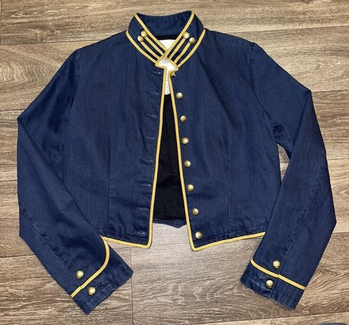 vtg denim supply ralph lauren womens military jacket size large blue gold 888602790433 | eBay | eBay US