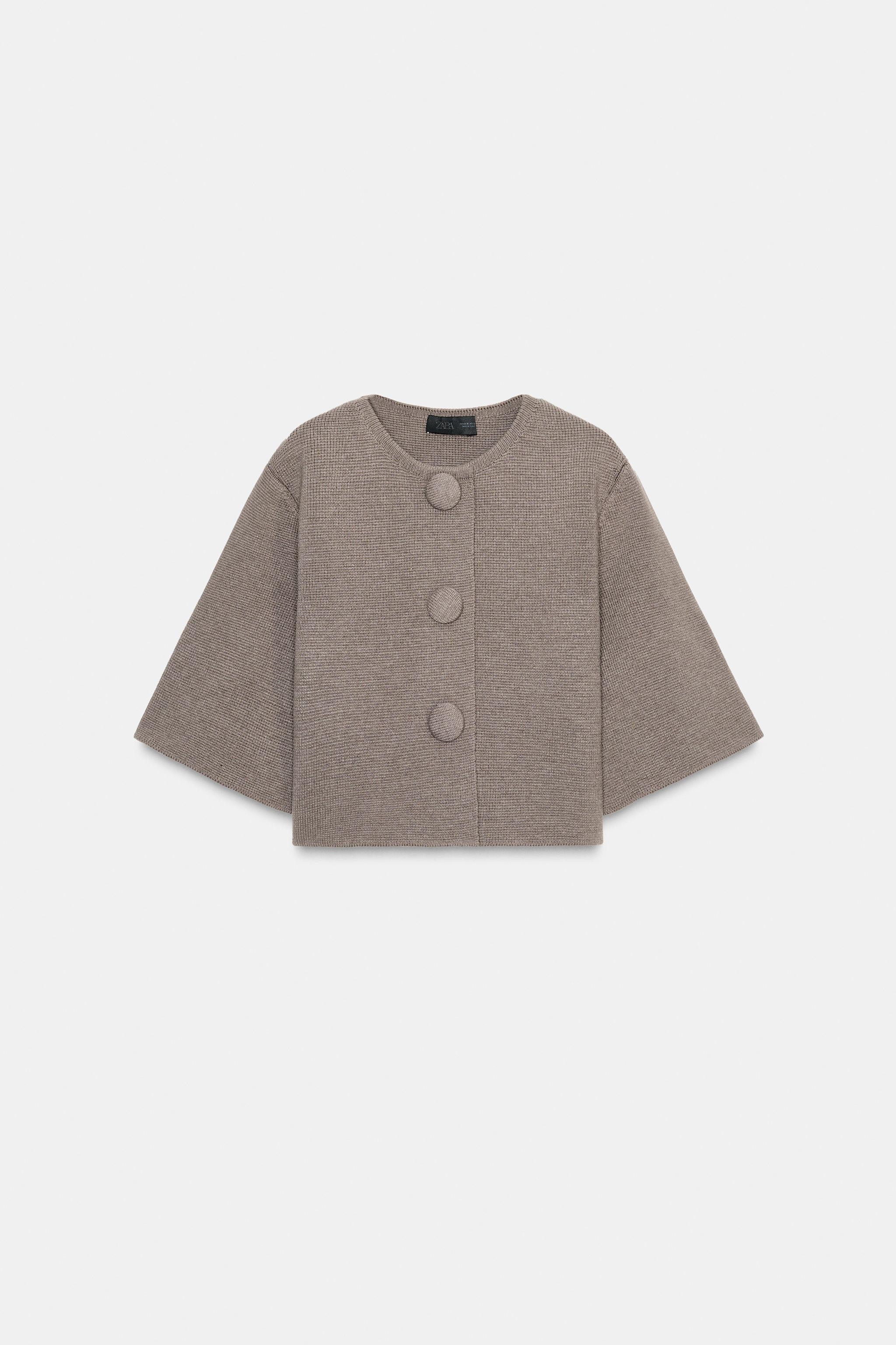 COVERED BUTTON KNIT CARDIGAN | Zara US