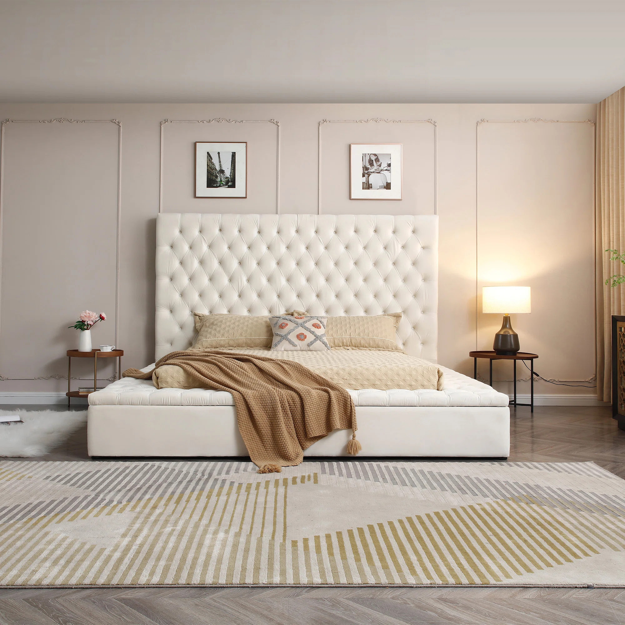 Mikara Upholstered Velvet Platform Bed | Wayfair North America