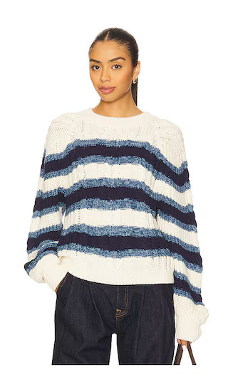 Frankie Cable Striped Pullover in Ivory Combo | Revolve Clothing (Global)