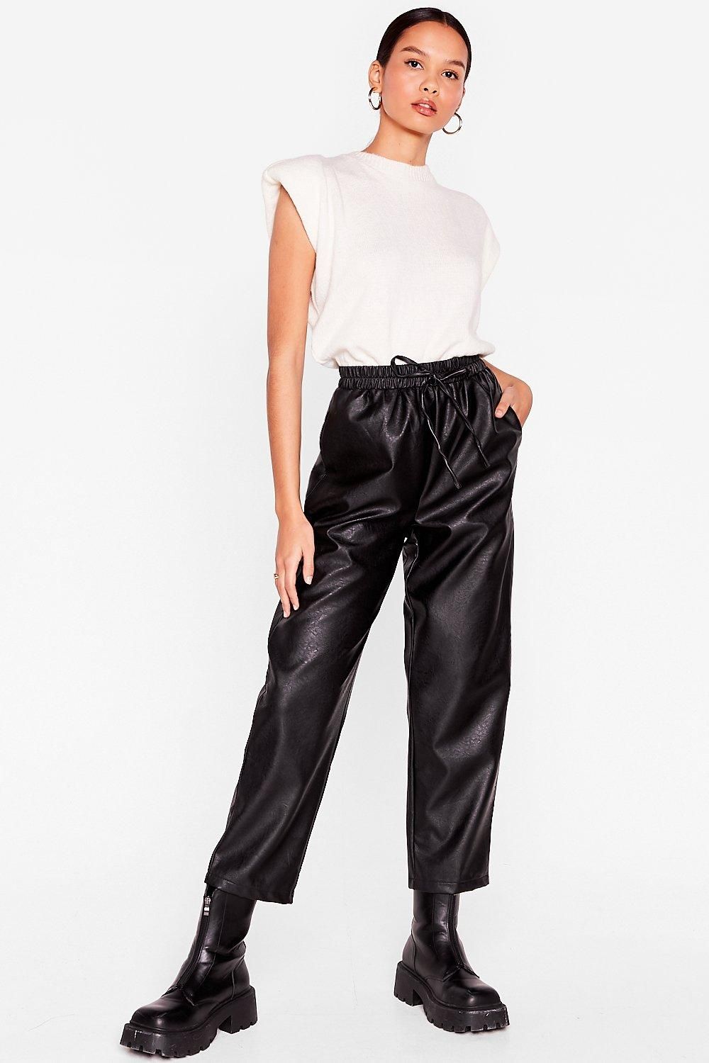 Faux Leather Called You Back Relaxed Jogger Pants | NastyGal (US & CA)