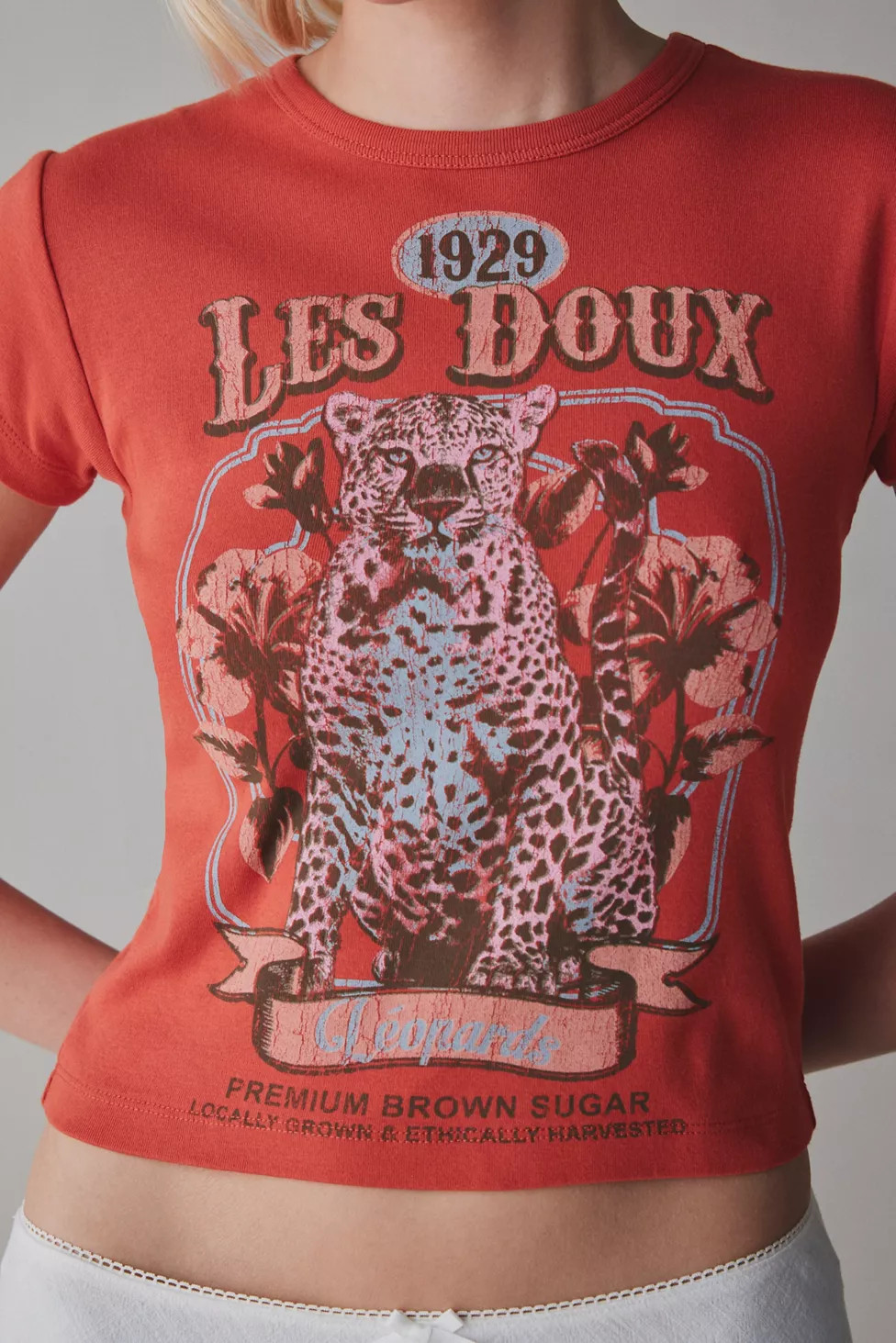 Les Doux Leopard Graphic Baby Tee | Urban Outfitters (US and RoW)